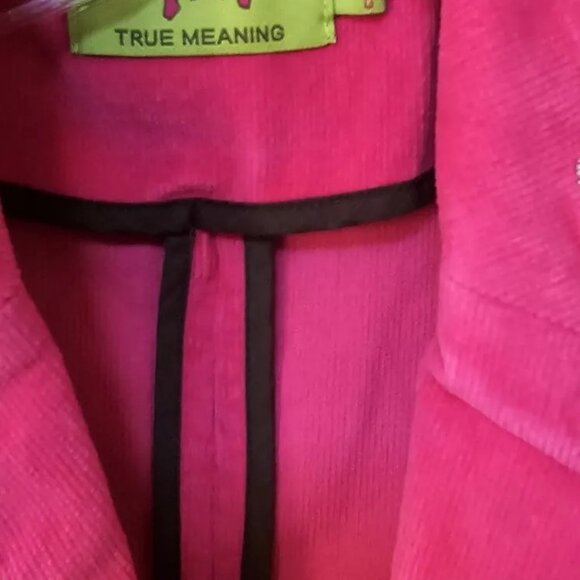 TM True Meaning Womens Jacket, Blazer Coat Corduroy, Embroidered Jacket, Medium - Picture 16 of 16